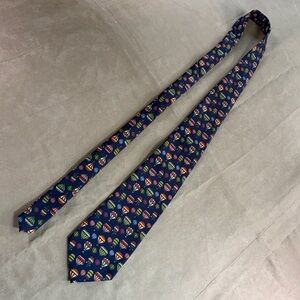 Navy Blue Ballon Patterned Men's Tie
